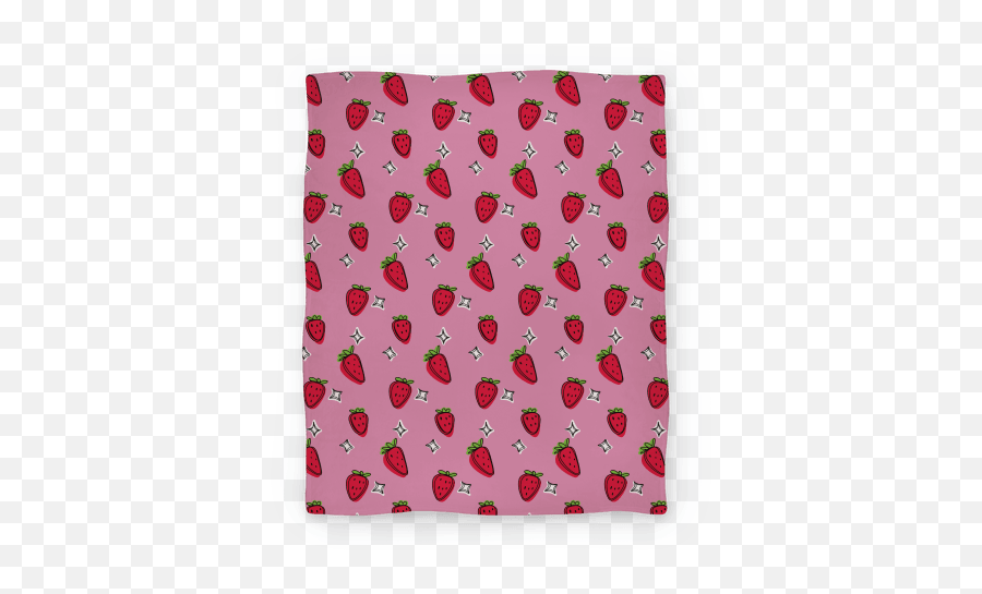 Sketchy Strawberry Pattern Blankets Lookhuman - Girly Emoji,Emoji Fleece Blankets