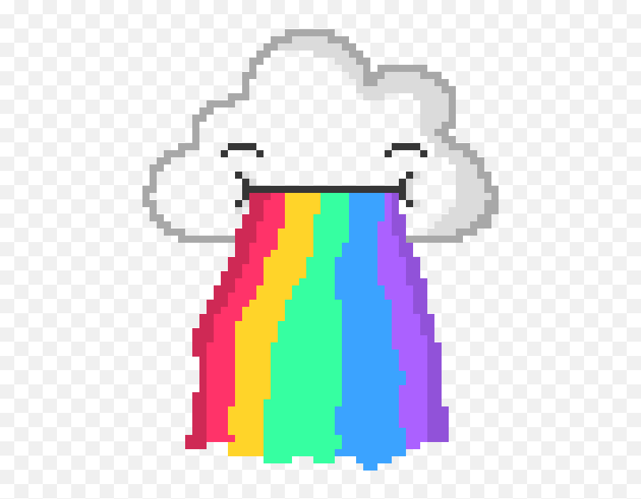 Pixel Art Gallery - Rainbow Cloud Pixel Art Emoji,Barfing Rainbow Emoticon