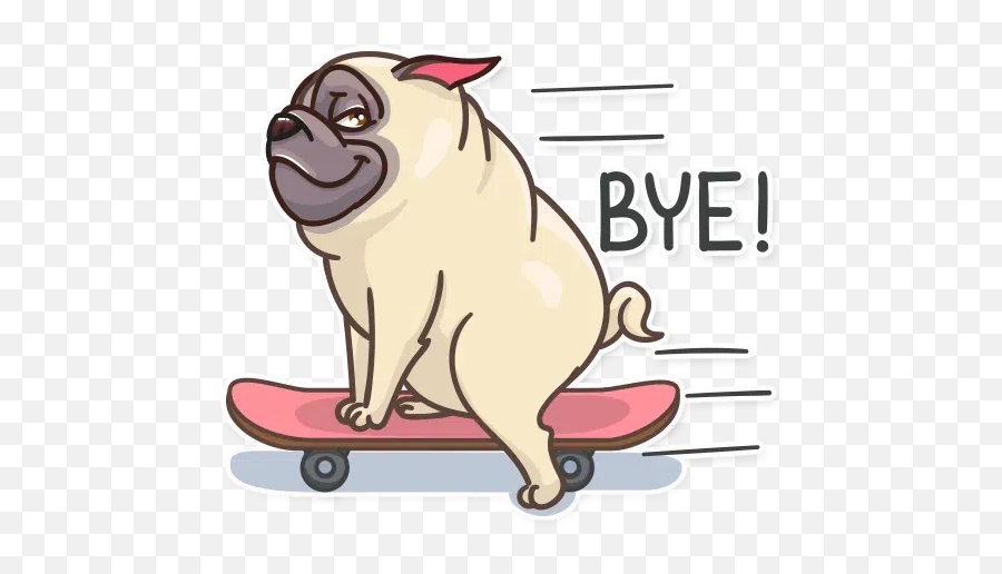 Pug Power Sticker Pack - Stickers Cloud Emoji,Longboard Emojis