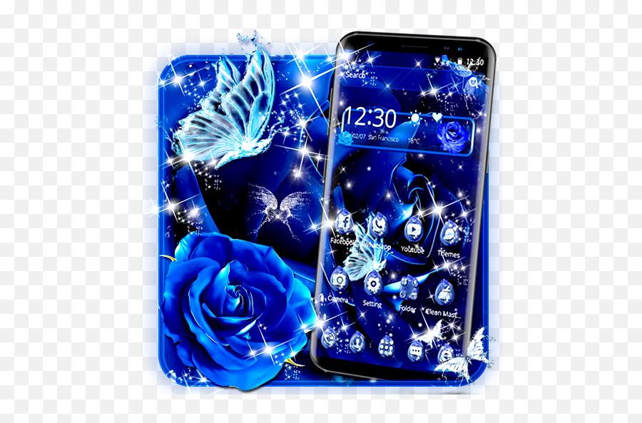 Blue Rose Raindrops Theme - Aplicacions A Google Play Emoji,Raig Emoji