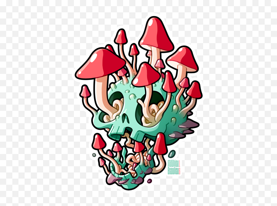 Oof - Wild Mushroom Emoji,Skull Mushroom Emoji