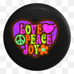 Jl Spare Tire Cover Bright Yellow Vibrant Sunflower With - Love Peace Joy Emoji,Yellow Heart Emoji Pillow