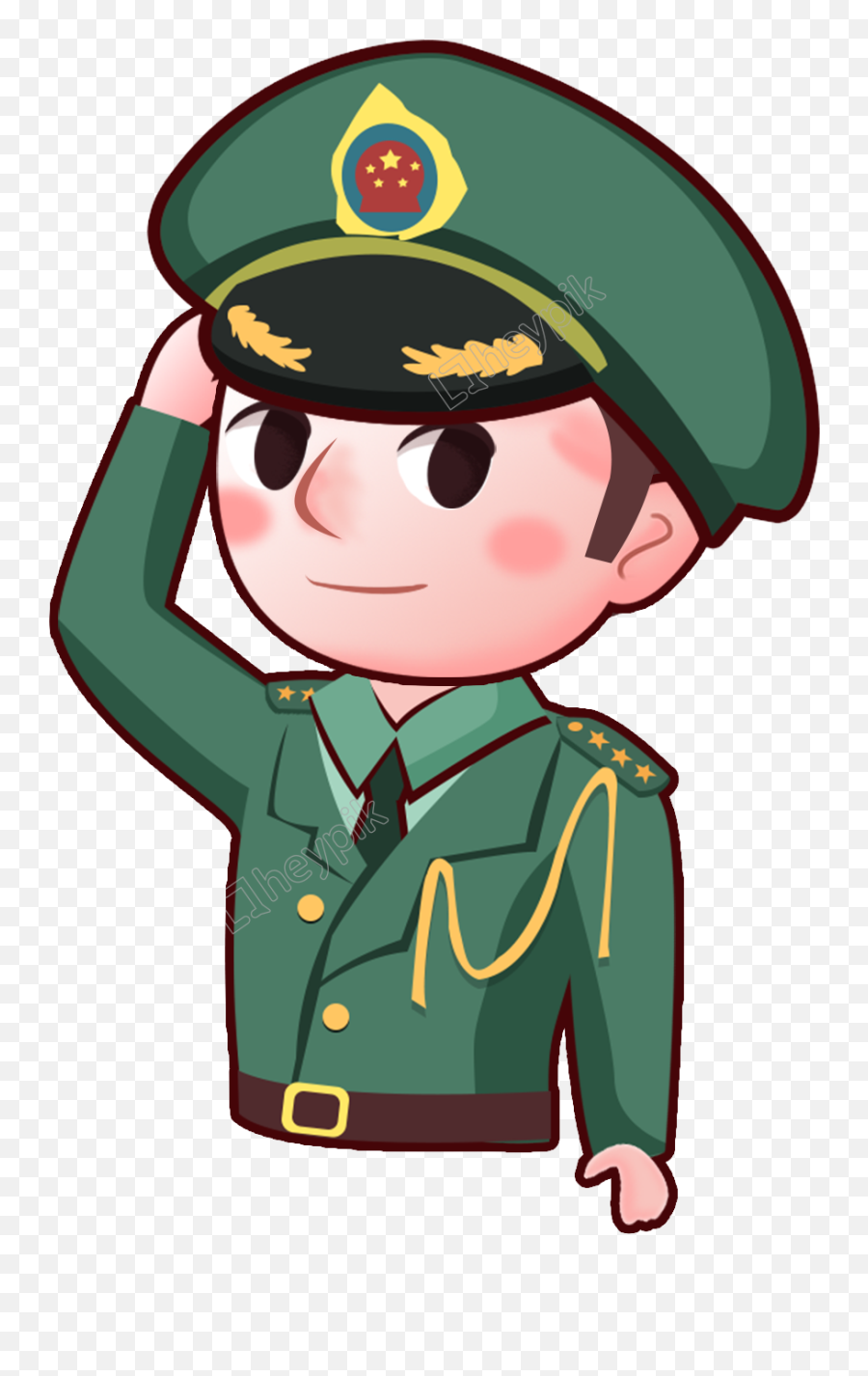 20995 - Salute Cartoon Emoji,Army Salute Emoji