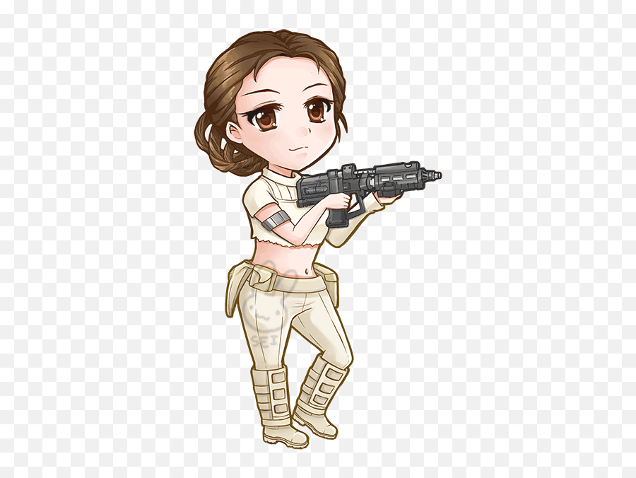 Clipart Gun Star Wars Clipart Gun Star - Star Wars Kawaii Padme Emoji,Minigun Emoji