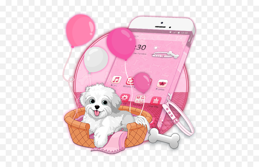 Pink White Puppy Theme U2013 Google Playu0027 - Smartphone Emoji,Maltese Emoji