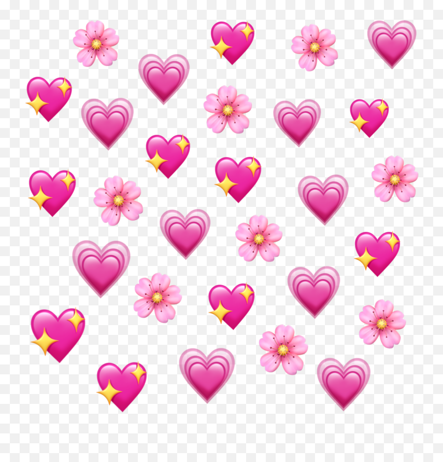 Flower Pink Flower Emoji Transparent - Emoji Transparent Hearts Png,Cherry Blossom Emoji