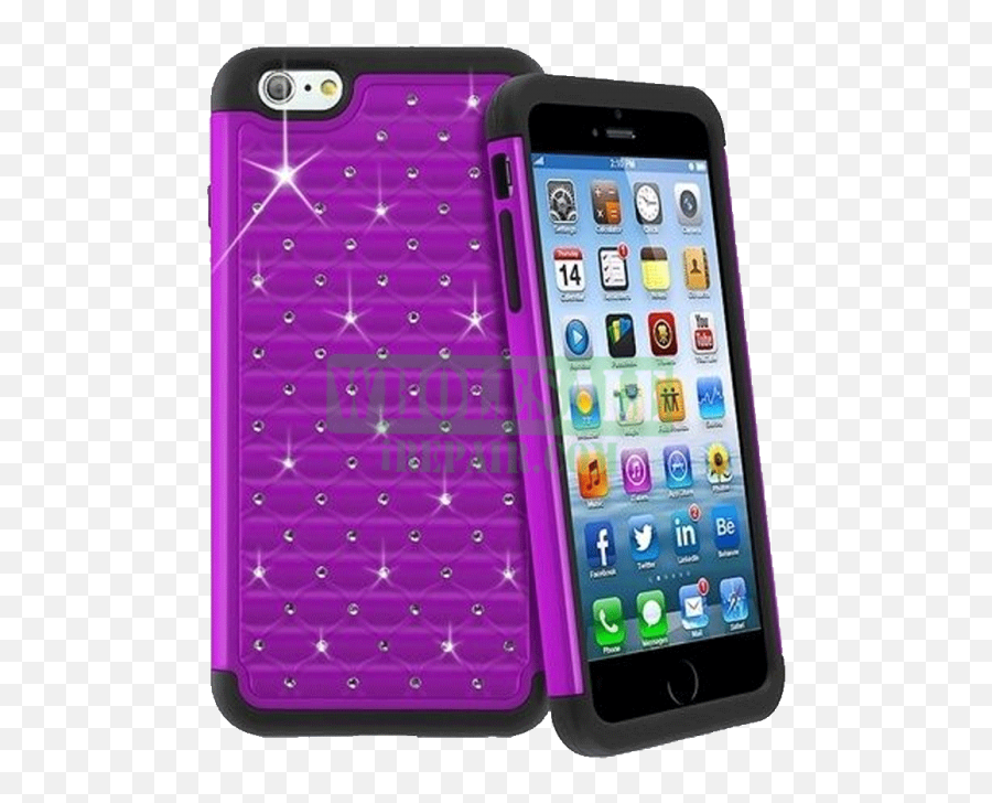 Download Hd Iphone 6 Purple Diamond Tough Protector Case - Cover Trasparente Rossa Iphone Emoji,Iphone 6s Plus Emoji Case