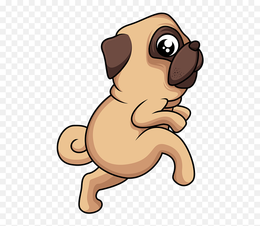 Mad Dog Psycho Canine Shocked Big Eyes - Pug Emoji,Psycho Kawaii Emoticon