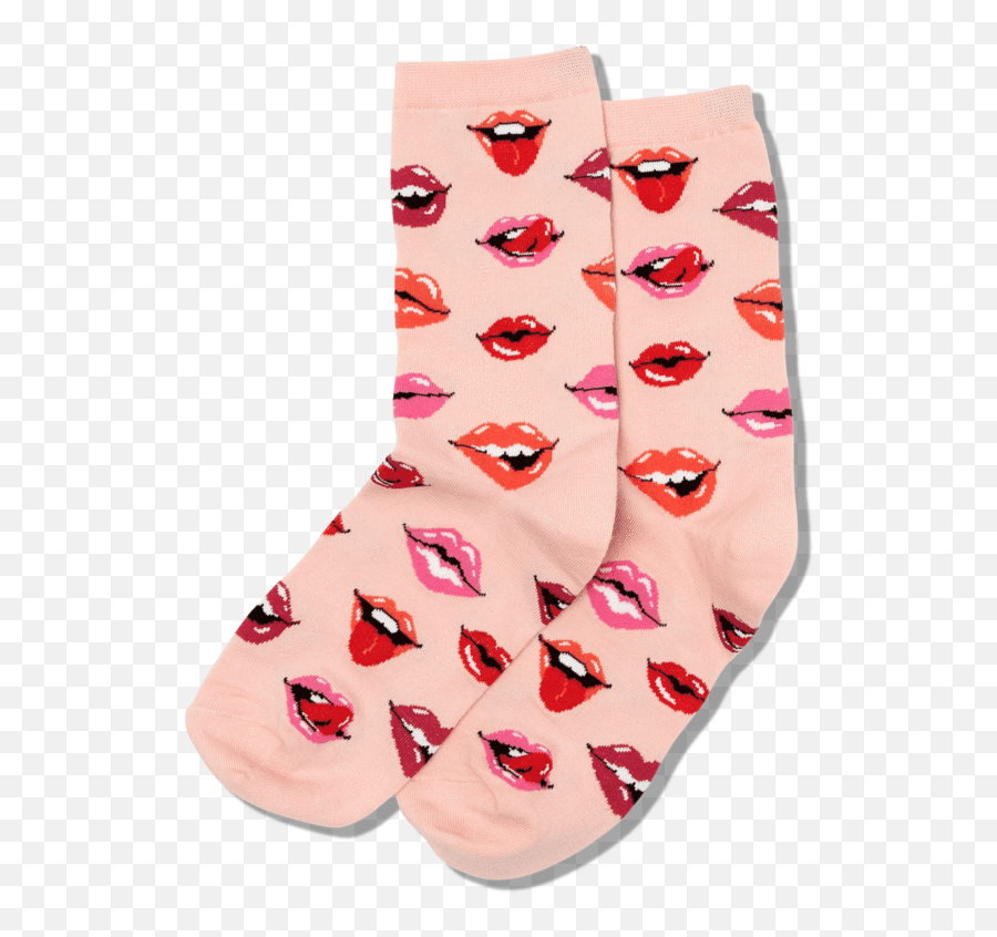 Womenu0027s Lips Crew Socks - Lips Socks Emoji,Lips Love Emoji