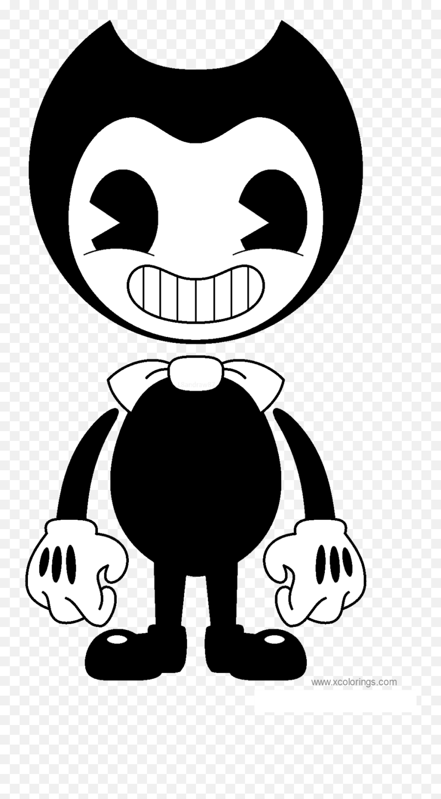 Bendy Coloring Pages Black And White - Xcoloringscom Bendy And The Ink Machine Png Emoji,Free Printable Emotions Coloring Pages