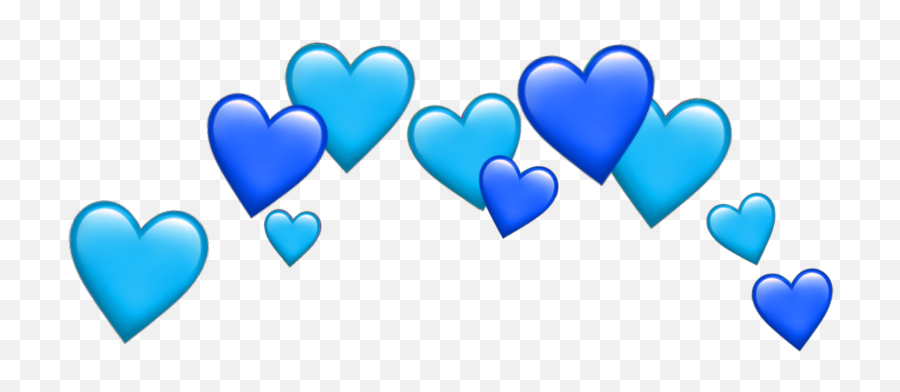 Blue Heart Hearts Tumblr Sticker - Blue Heart Crown Png Emoji,Blue Hearts Emoji