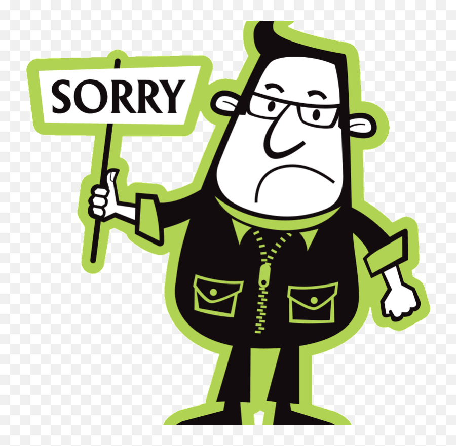 Geek Man Sorry - Cartoon Transparent Png Free Download On No Sorry Cartoon Emoji,Image Of Man Running Emoji