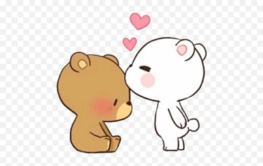 Bears Animals Cute Sticker By Daniela Teixeira - Cute Animal Couples Cartoon Emoji,Couple Kissing Emoji