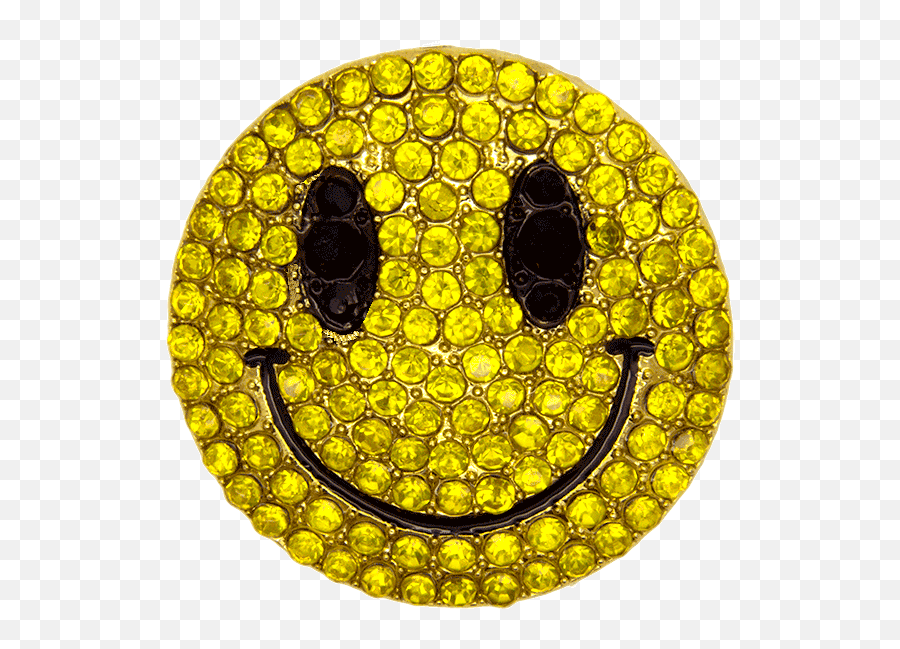 Rhinestone Smiley Pin Gold - Happy Emoji,Eiffel Tower Emoticon