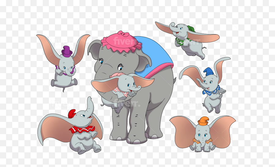 Draw Everything As Disney Cartoon Anime Or Comic Style By Emoji,Dumbo Emoticon