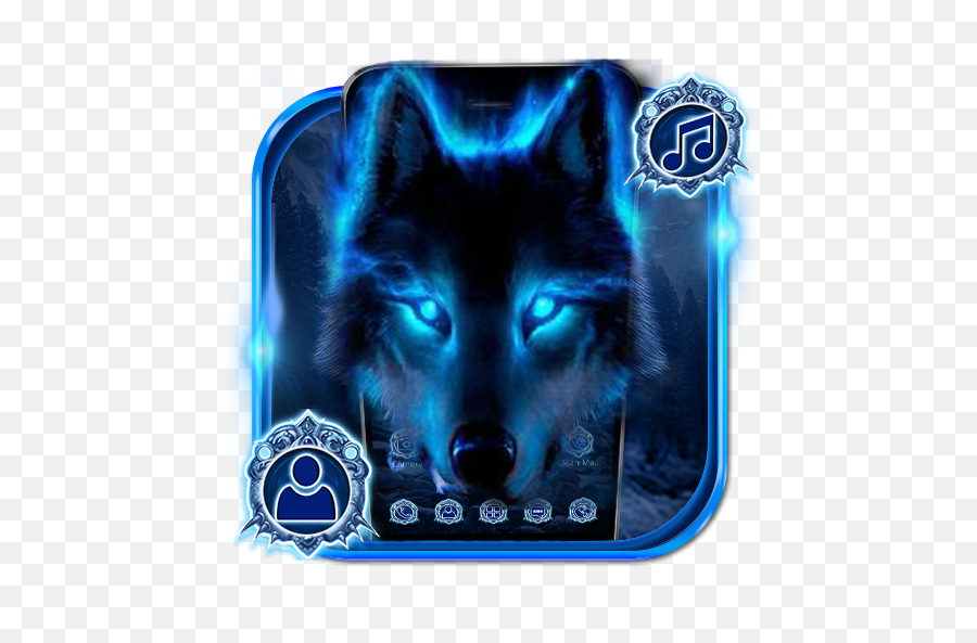 Neon Vivid Wolf Theme - Google Play 3d Printed Wolf Jacket Emoji,Wolf Emoji Android