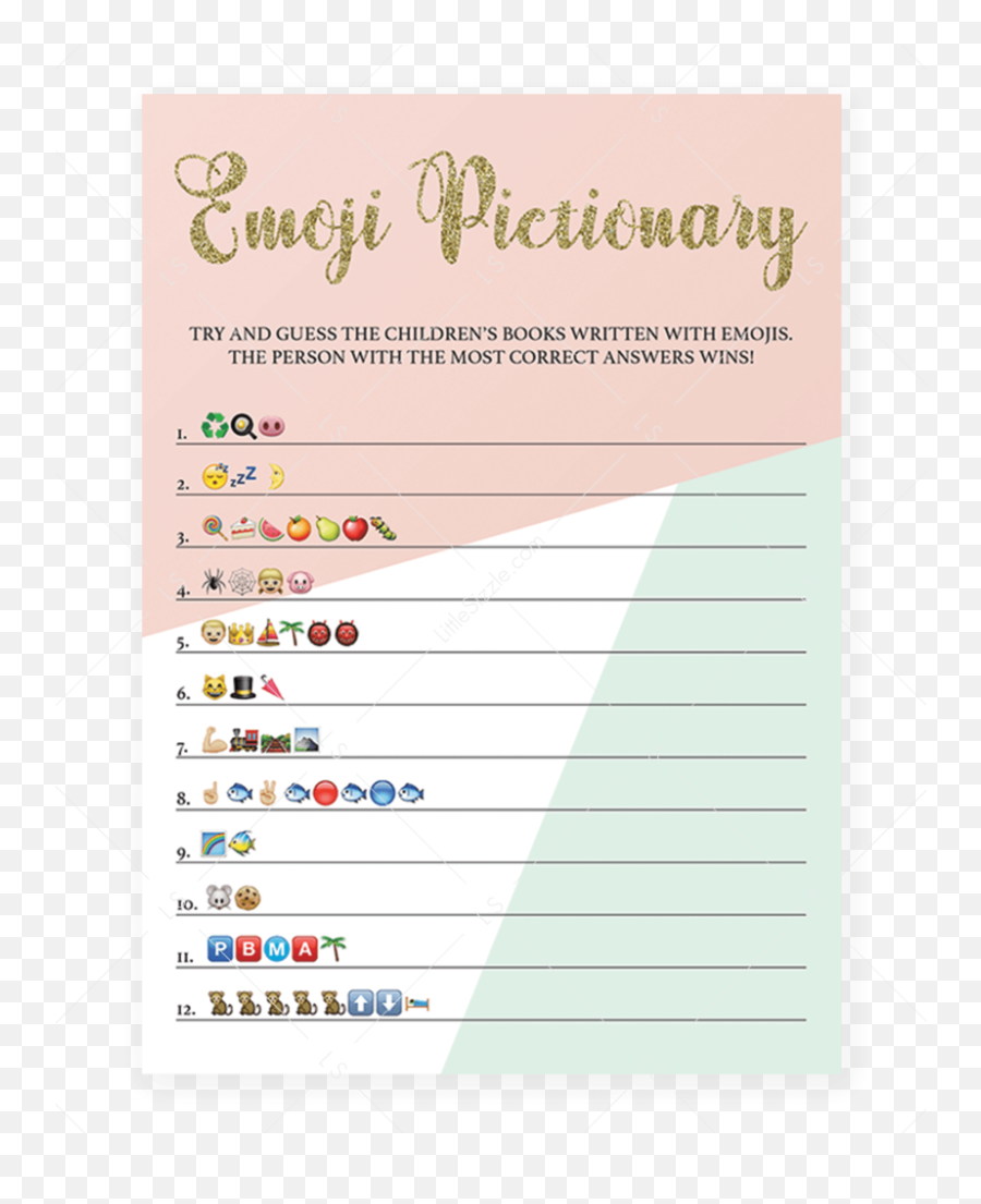 Gold Baby Shower Invitations - Vertical Emoji,Mint Emoji