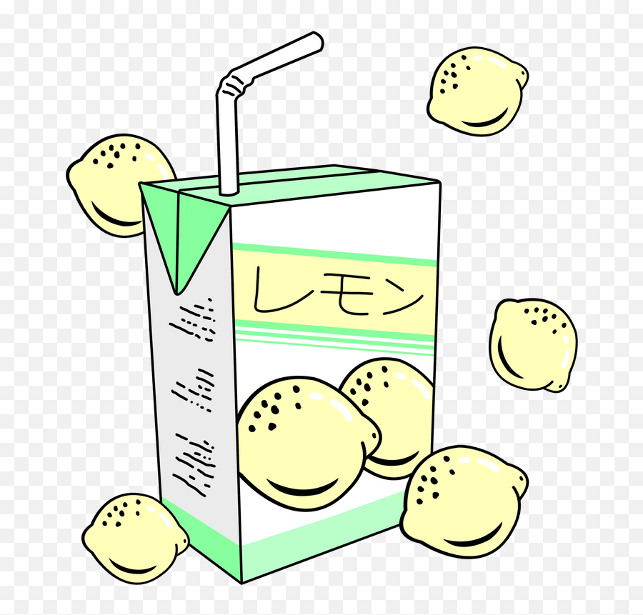 Japanese Lemon Juice Box 90s Aesthetic - Aesthetic Juice Box Png Emoji,Juice Box Emoji