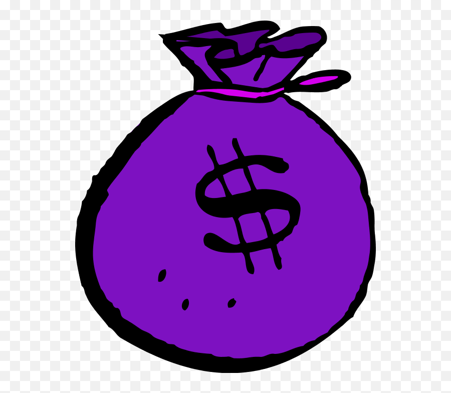 Clipart Money Purple Clipart Money Purple Transparent Free - Money Bag Emoji,Briefcase Letter Emoji