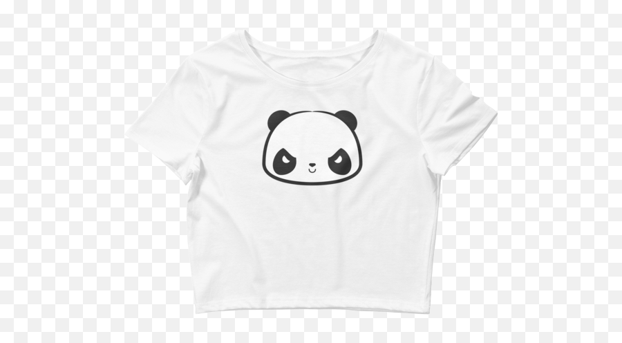 Panda - Womenu0027s Crop Tee Blackkapscom Short Sleeve Emoji,Panda Emoji Shirt