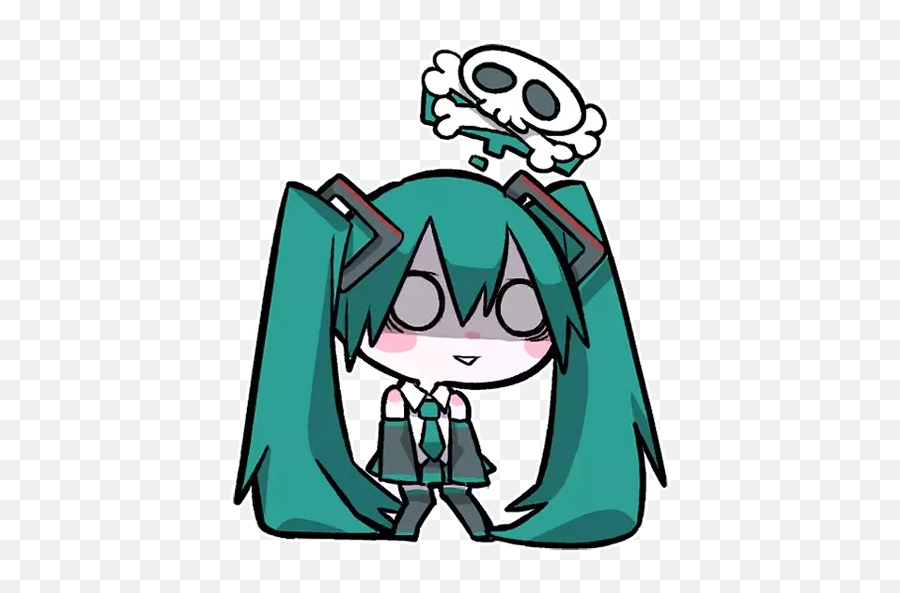 Miku By Blackencir 2 Stickers For Whatsapp - Fictional Character Emoji,Miku Emoji