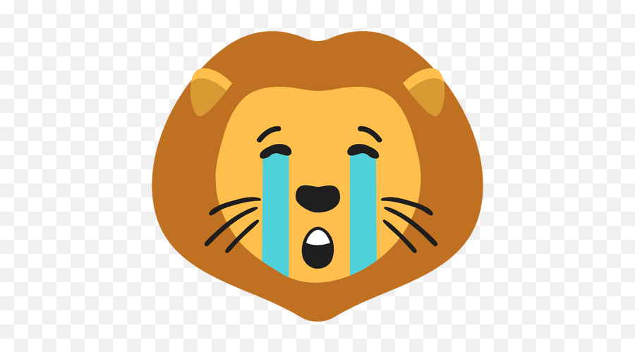 Lion Muzzle Sad Flat Sticker - Leon Triste Animado Png Emoji,Lion Showing Emotion