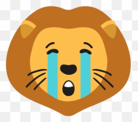Lion Muzzle Sad Flat Sticker - Leon Triste Animado Png Emoji,Lion Showing Emotion