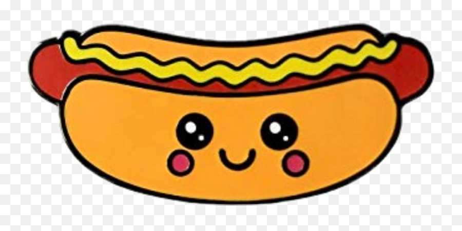 Hotdogs Sticker Challenge - Cartoon Kawaii Hot Dog Emoji,Add Hotdog Emoticons