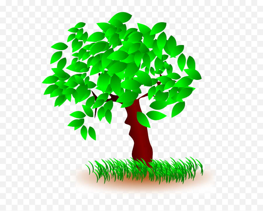 Happy Tree - Trees And Grass Clip Art Emoji,Tree Emoticon 16 X 16