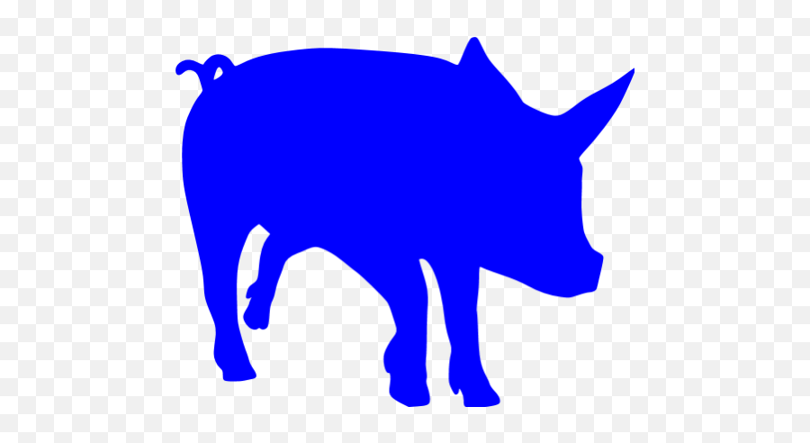 Blue Pig 9 Icon - Free Blue Animal Icons Piglet Silhouette Png Emoji,Pig Emoticon Full Text