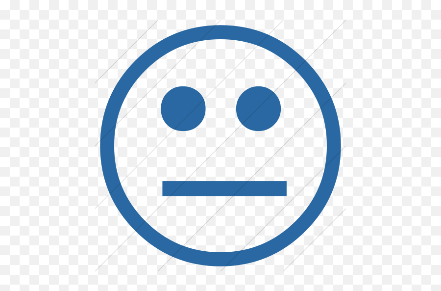 Iconsetc Simple Blue Classic Emoticons Neutral Face Icon - Neutral Face Icon Blue Emoji,Neutral Emoticon