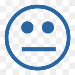Iconsetc Simple Blue Classic Emoticons Neutral Face Icon - Neutral Face Icon Blue Emoji,Neutral Emoticon