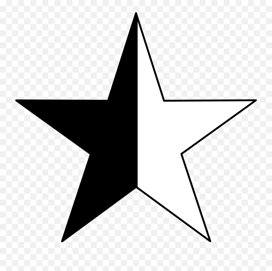 Triangle Line Art Star Png Clipart - Half Black Half White Star Emoji,Anarchy Emoji