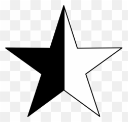Triangle Line Art Star Png Clipart - Half Black Half White Star Emoji,Anarchy Emoji
