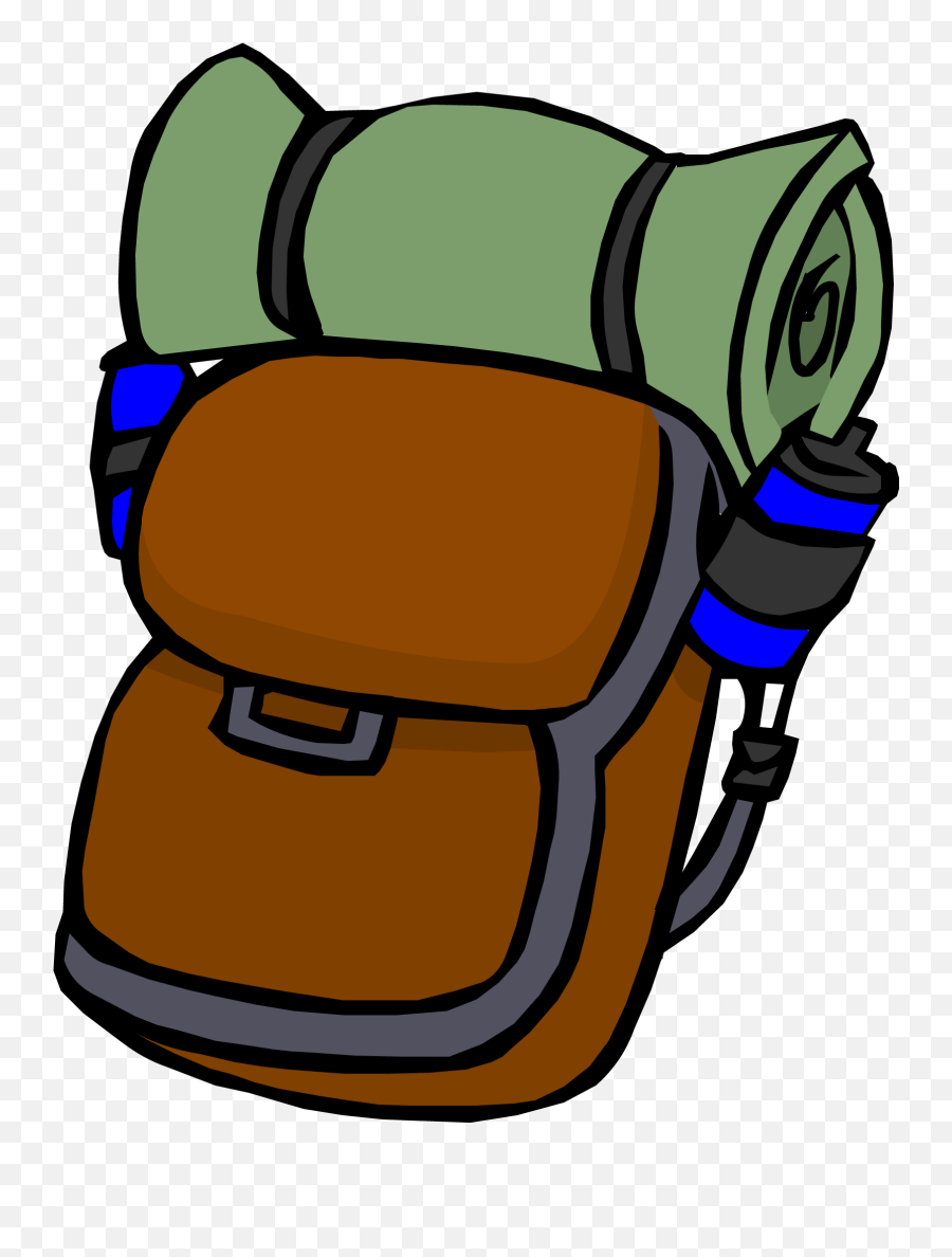 Camp Clipart Backpack - Club Penguin Backpack Png Download Hiking Backpack Clipart Transparent Emoji,Emoji Backpack For Boys