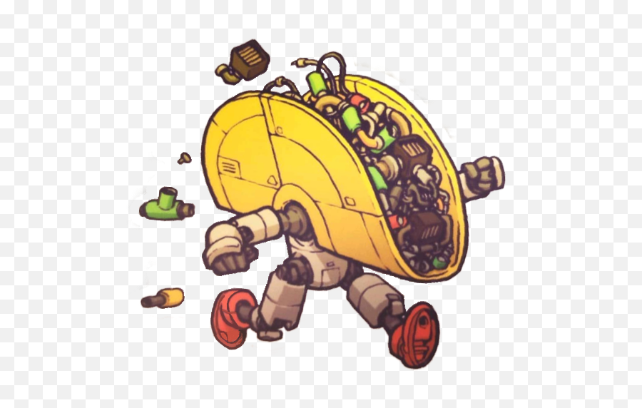 Stickergang Mechanical Taco Robot Sticker By Robær - Fictional Character Emoji,Nut And Bolt Emoji