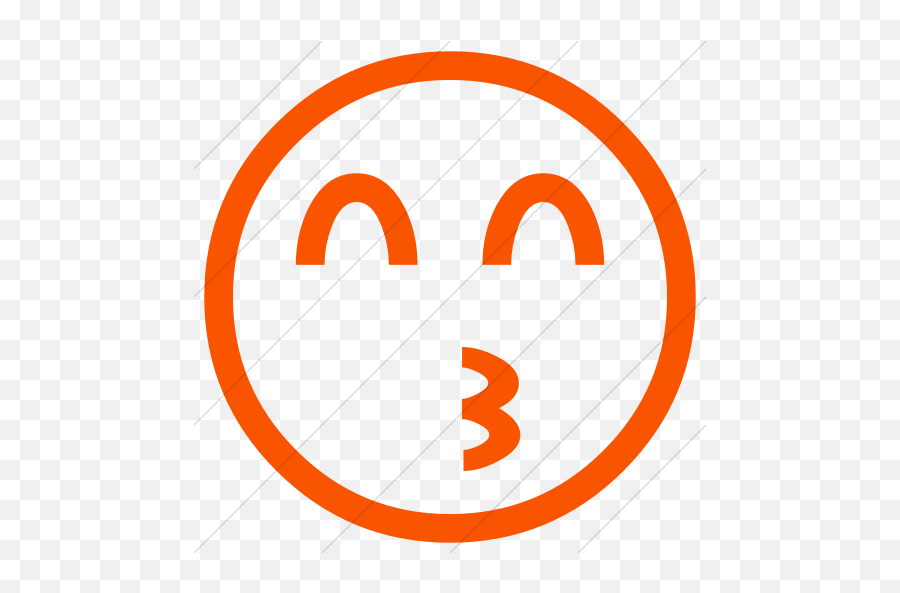 Simple Orange Classic Emoticons Kissing - Dot Emoji,Kissing Emoticons