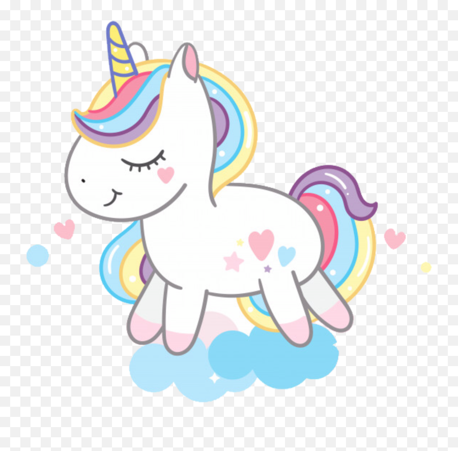 Unicorn Rainbow Happy Pastelcolors Sticker By Mariana - Unicorn Emoji,Unicorn Emoji Coloring Pages