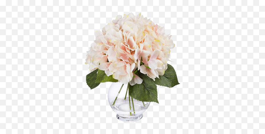 Hydrangea Floral Arrangements In Vase - Vase Emoji,Emotions Peach