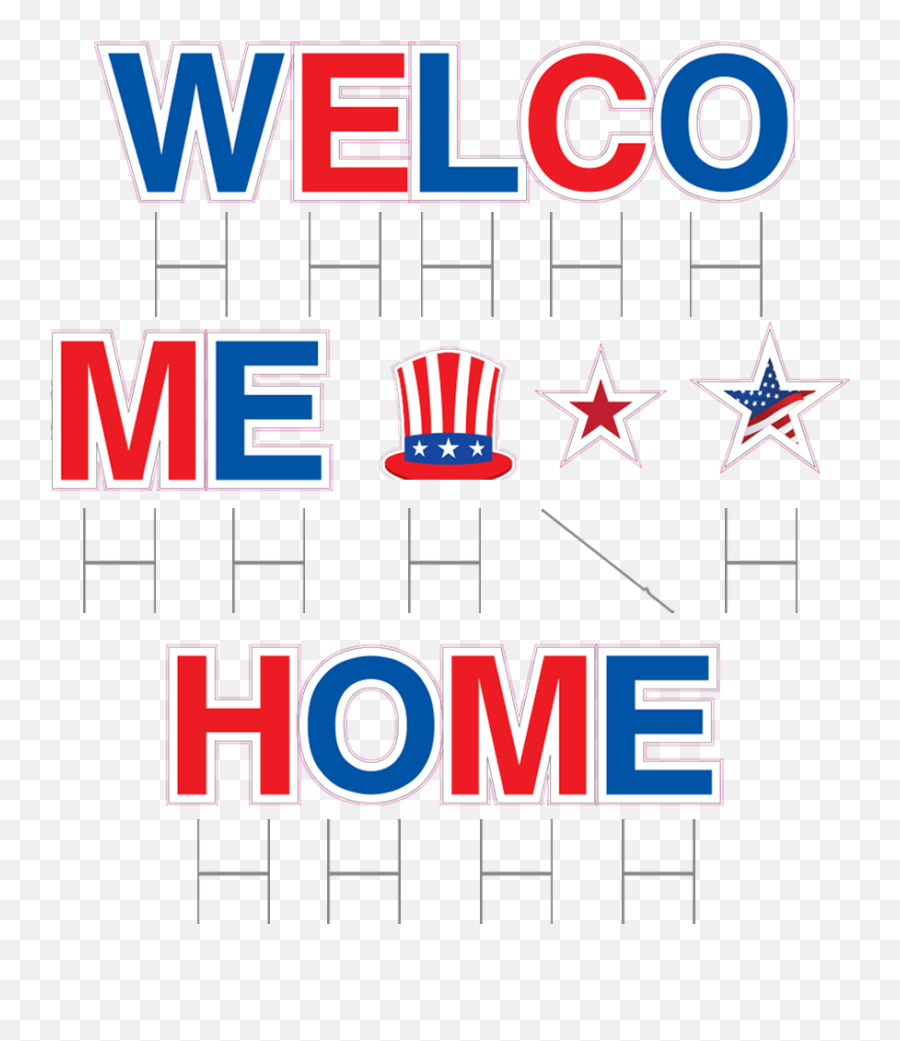 Welcome Home Military Yard Letters - Vertical Emoji,Emoji Fabric By The Yard