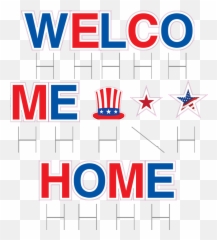 Welcome Home Military Yard Letters - Vertical Emoji,Emoji Fabric By The Yard