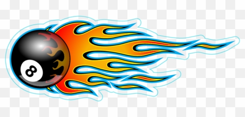 Flaming 8 Ball Sticker - Volleyball With Flame Clip Art Emoji,Eight Ball Emoji