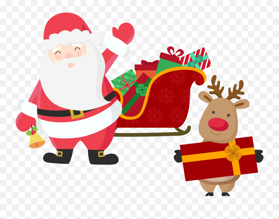 Download Elk Rudolph Claus Reindeer - Merry Christmas Square Stickers Emoji,Christmas Bracelets Santa Claus Emoji Charms