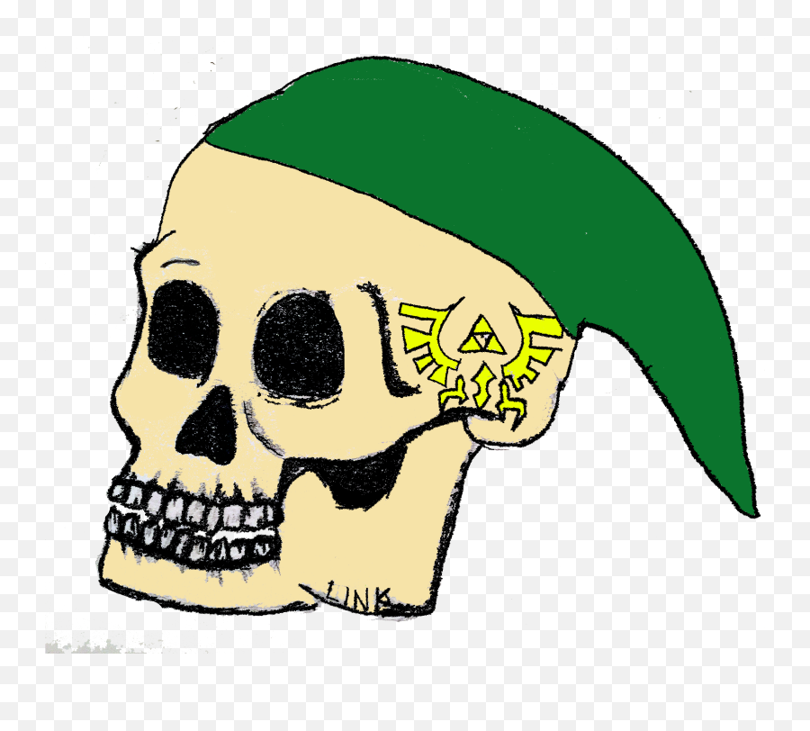 Link Skull Zelda Game Triforce - Scary Mario Drawings Easy Emoji,Man And Skull Emoji Game