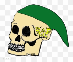 Link Skull Zelda Game Triforce - Scary Mario Drawings Easy Emoji,Man And Skull Emoji Game