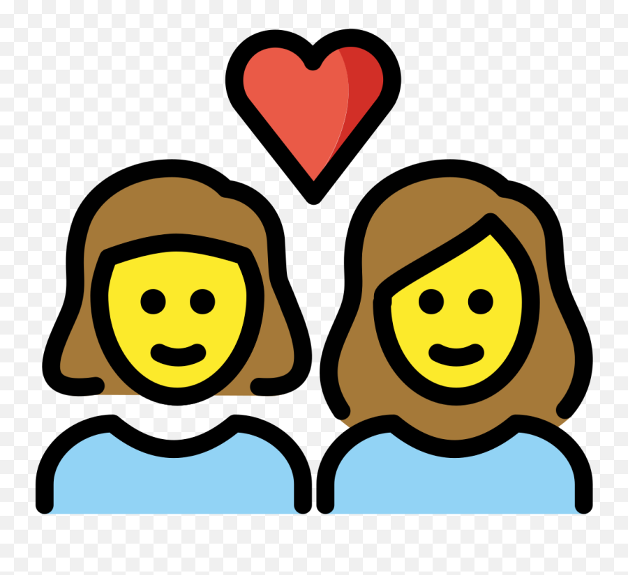 Female Couple With Heart - Happy Emoji,Female Emoji Meanings