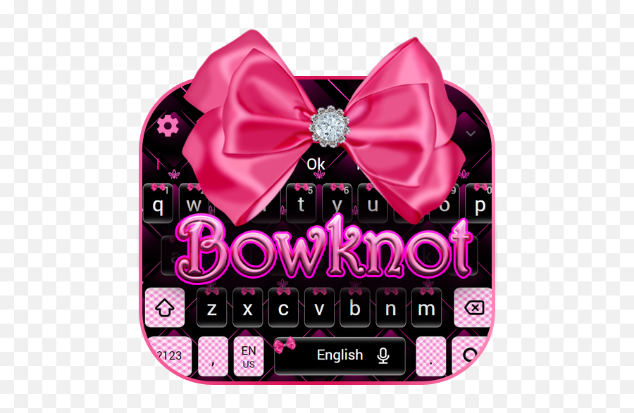 Beautiful Pink Bow Keyboard Theme - Bow Emoji,Bowing Emoji Text