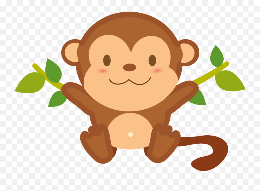 Monkey Transparent Png Baby Cute Cartoon Monkey Clean - Png Clipart Monkey Emoji,Pictures Of Cute Emojis Of Alot Of Monkeys