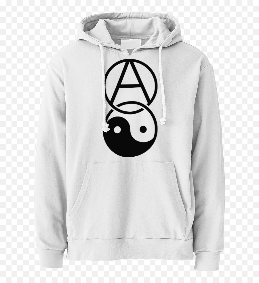 Anarchy And Yin Yang Hoodie - Hoodie Emoji,Anarchy Emoticon White