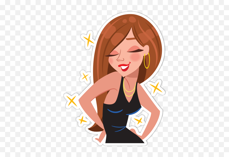Girl Moods - For Women Emoji,Emoticons Girls With Hair